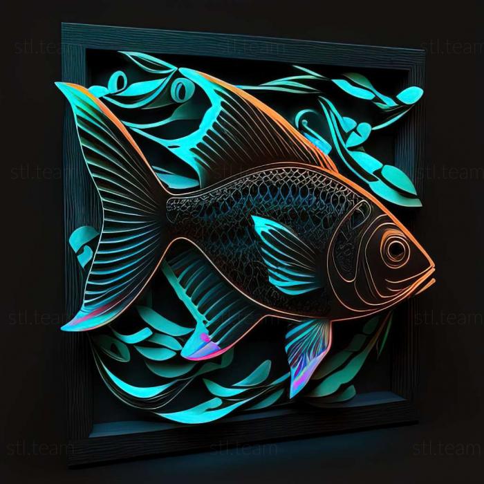 Black neon fish
